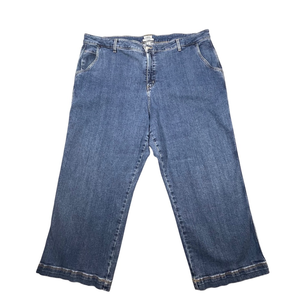 L.L. Bean Blue Denim Jeans Classic Fit Straight Leg Women 24W Regular